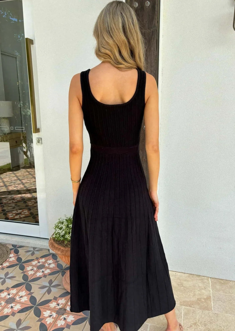 COLETTE DRESS - KNIT MAXI DRESS IN BLACK