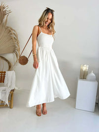 THE ISLA DRESS - COTTON  DRESS IN WHITE