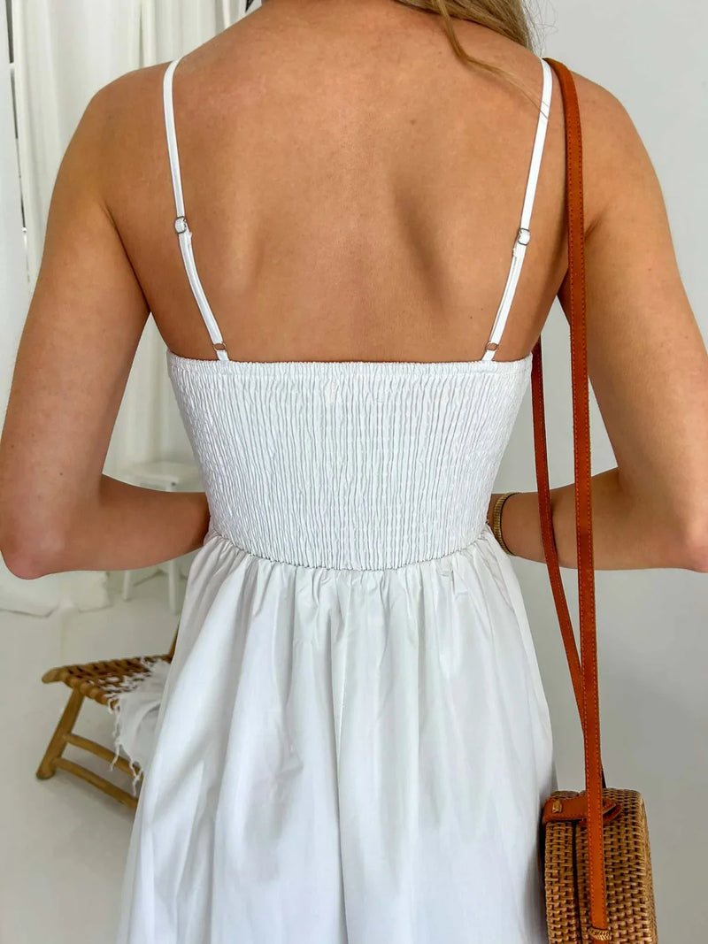 THE ISLA DRESS - COTTON  DRESS IN WHITE