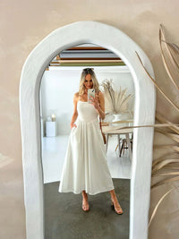THE ISLA DRESS - COTTON  DRESS IN WHITE