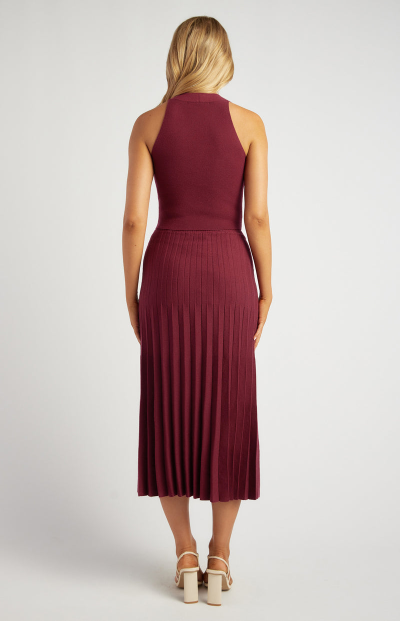 VICTORIA TWO PIECE SET - KNIT VEST AND PLEATED SKIRT