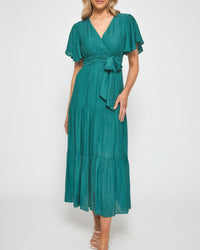 Sage Bump friendly Maxi Tierred dress 