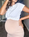 Ivy Midi Knit Dress in Camel from Chic the Collection