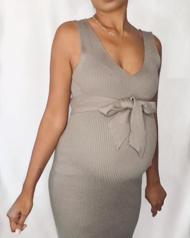 Chic Maternity Dress Nicole Knitted Bump Friendly Dress