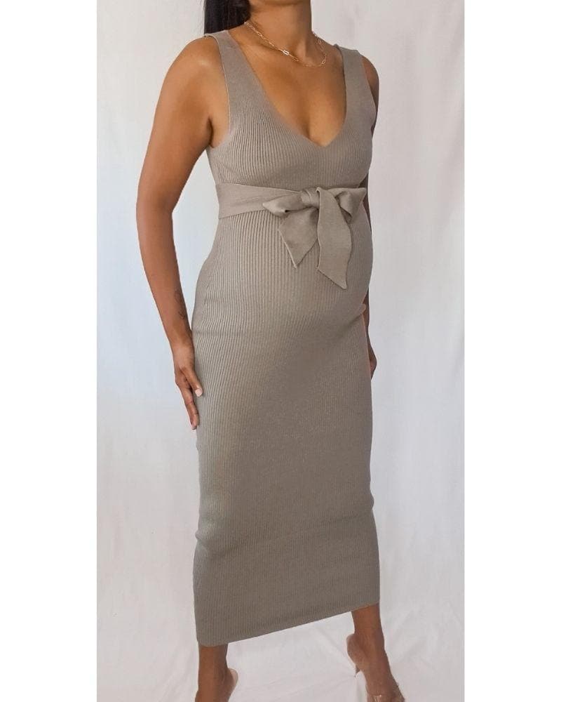 Chic Maternity Dress Nicole Knitted Bump Friendly Dress