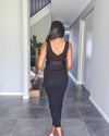 Chic Maternity Dress Nicole Knitted Bump Friendly Dress in Black