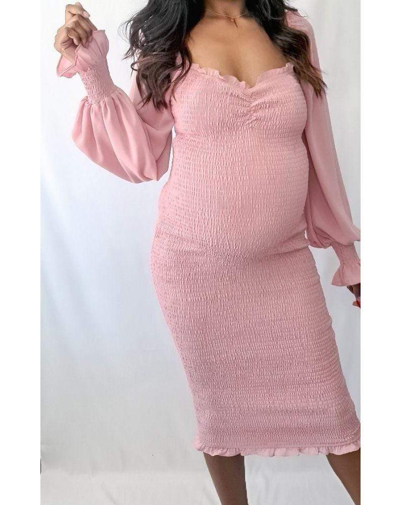 Chic Maternity Dress Stacey Shirred Maternity Dress