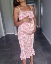 Chic Maternity Dresses Arya Shirred Dress in Rose