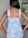 Chic Maternity Sierra Shirred Bump Friendly Dress in Blue