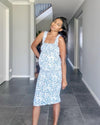 Chic Maternity Sierra Shirred Bump Friendly Dress in Blue