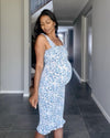 Chic Maternity Sierra Shirred Bump Friendly Dress in Blue