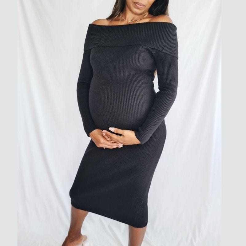 Chic the Collection Apparel & Accessories Estelle Knit Dress - Black