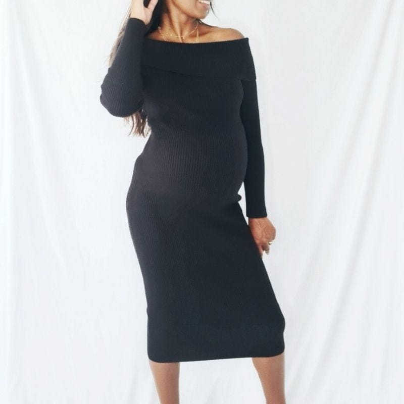 Chic the Collection Apparel & Accessories Estelle Knit Dress - Black